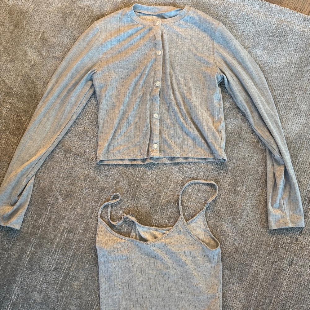 AE 3-Piece Pointelle Plush Cardigan Pajama Set Never worn!!! - Picture 8 of 9